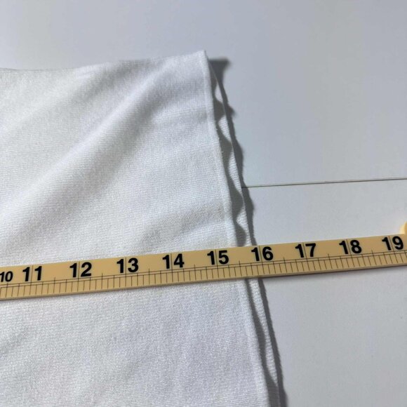 ZARA Ribbed Knit White Cropped Tee | Short Sleeve Minimalist Basic Top Size M - Picture 6 of 6